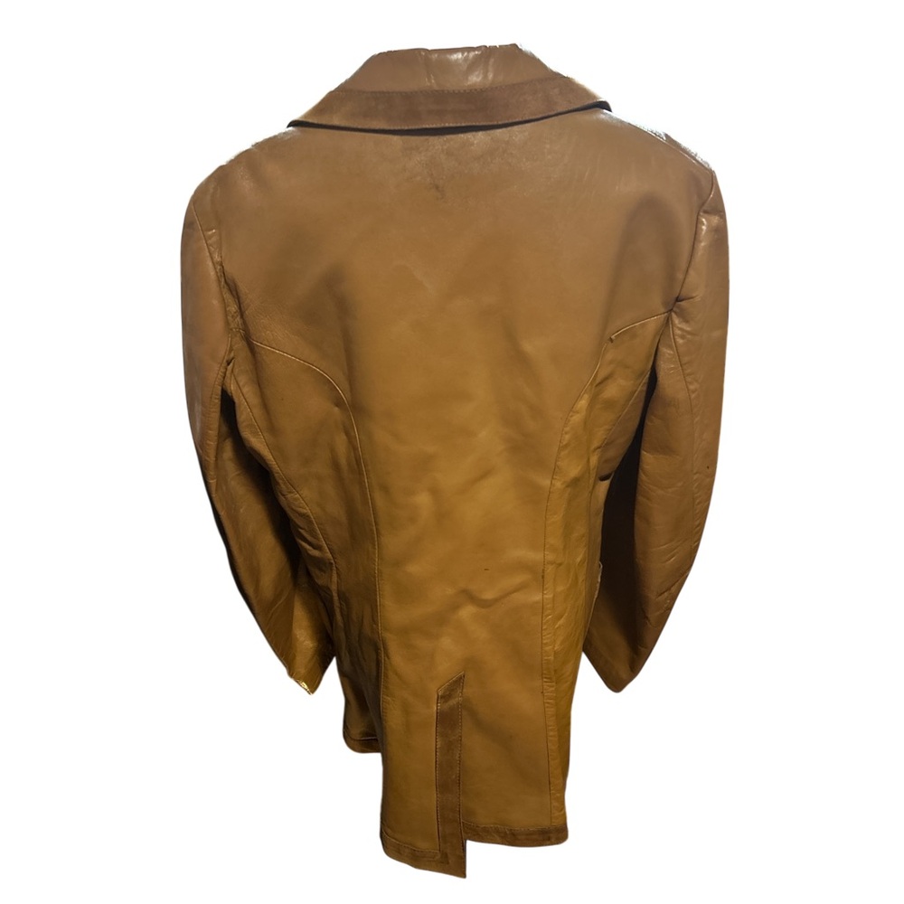 Vintage 70’s Leather Western Ranch Blazer Jacket Mens 40R Medium Marlboro Style - Picture 8 of 16